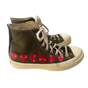 Converse x Comme des Garcons Play Chuck 70 Heart Sneakers Shoe Size 7 M, 9W Red